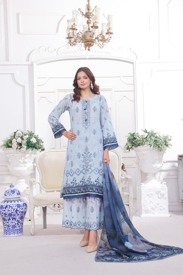 Launching New Un-Stitched  3 Pcs Premium Chiken-Kari Bana Dora Digital Printed Lawn Collection