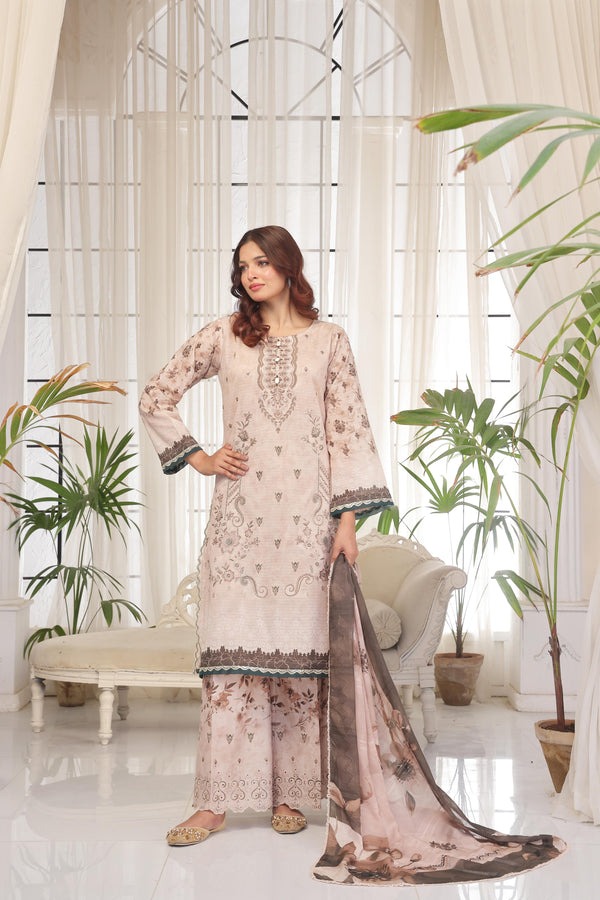 Launching New Un-Stitched  3 Pcs Premium Chiken-Kari Bana Dora Digital Printed Lawn Collection