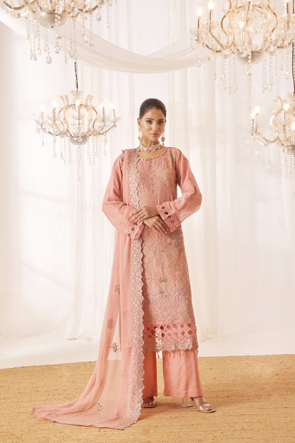 PARKHA Semi-Stitched 3-Piece Luxury Embroidered Chiffon Collection
