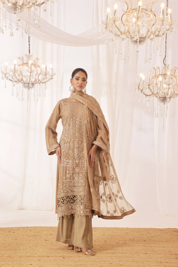 PARKHA Semi-Stitched 3-Piece Luxury Embroidered Chiffon Collection