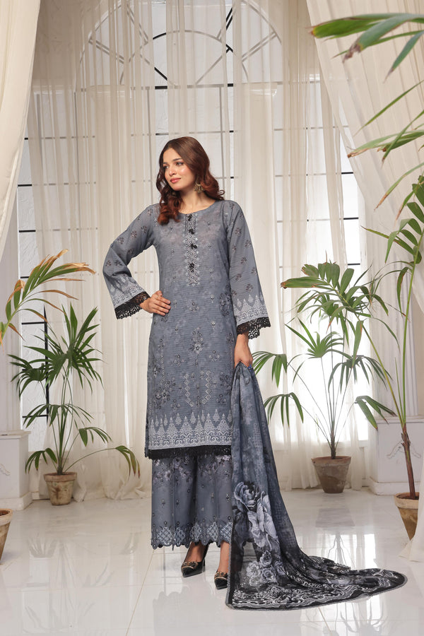 Launching New Un-Stitched  3 Pcs Premium Chiken-Kari Bana Dora Digital Printed Lawn Collection