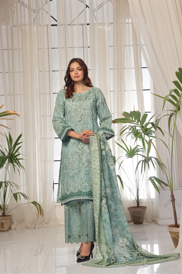 Launching New Un-Stitched  3 Pcs Premium Chiken-Kari Bana Dora Digital Printed Lawn Collection