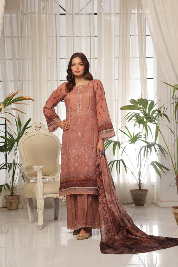 Launching New Un-Stitched  3 Pcs Premium Chiken-Kari Bana Dora Digital Printed Lawn Collection
