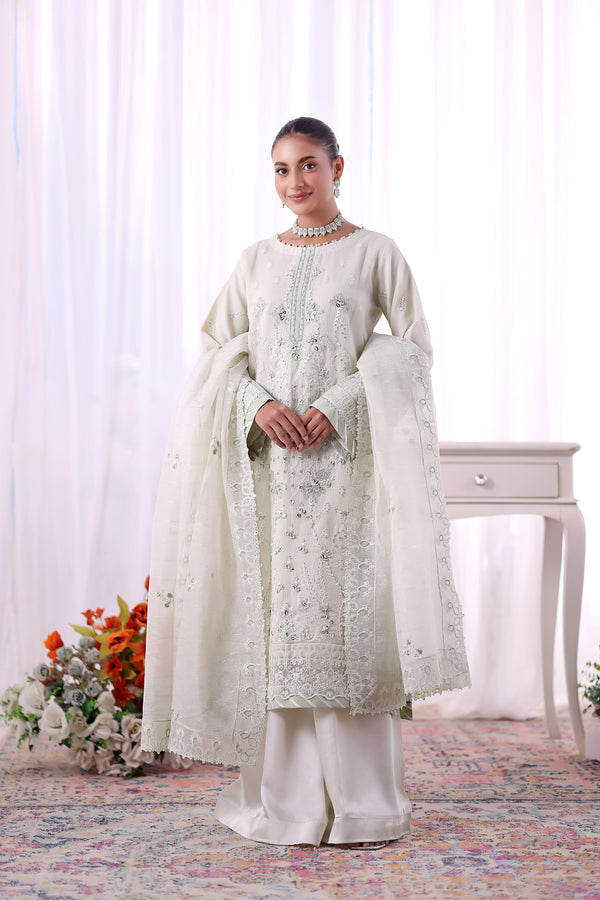 CHANDNI - Embroidered Aiyudiya Net (Pearl Mist)