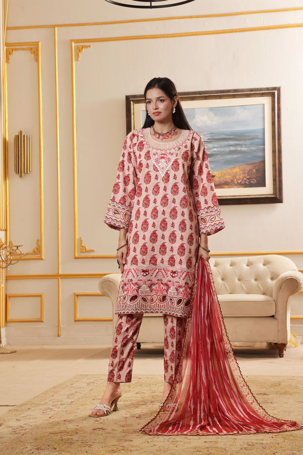 ZAHRA New Stitched Fancy Embroidered Chikankari Lawn - Fancy  Dupatta Collection