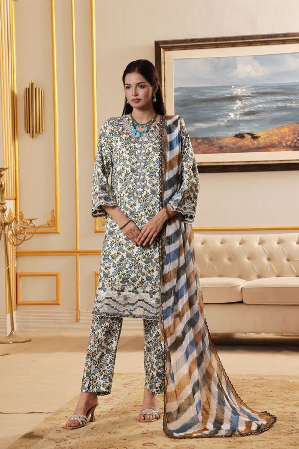 ZAHRA New Stitched Fancy Embroidered Chikankari Lawn - Fancy  Dupatta Collection