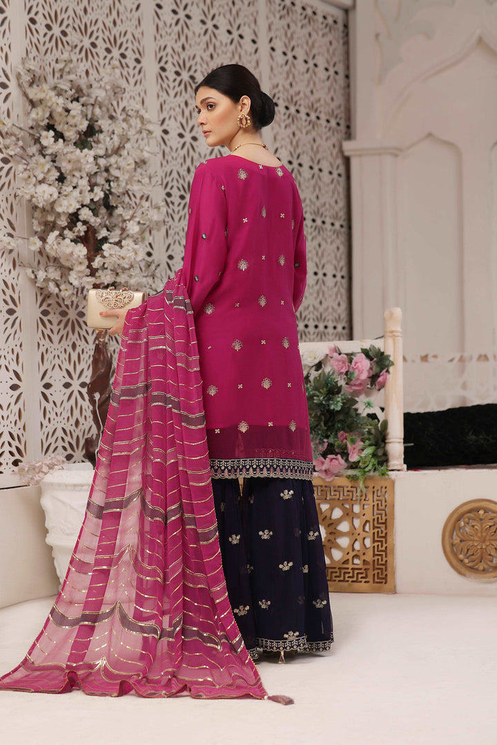 3 PIECE - EMBROIDERED CHIFFON SUIT 964J - Dressline Fabric