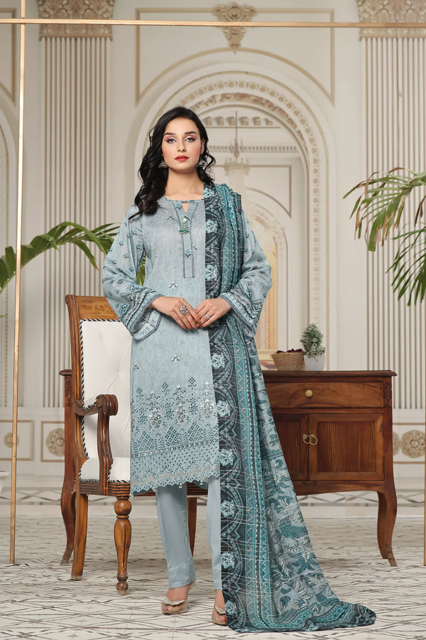 Un Stitched 3 Pcs Embroidered Chikankari Digital Printed Lawn Collection