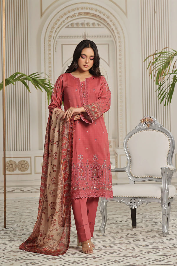 Un Stitched 3 Pcs Embroidered Chikankari Digital Printed Lawn Collection