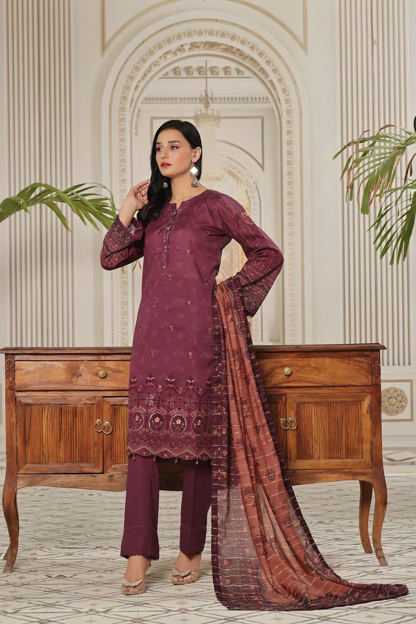 Un Stitched 3 Pcs Embroidered Chikankari Digital Printed Lawn Collection
