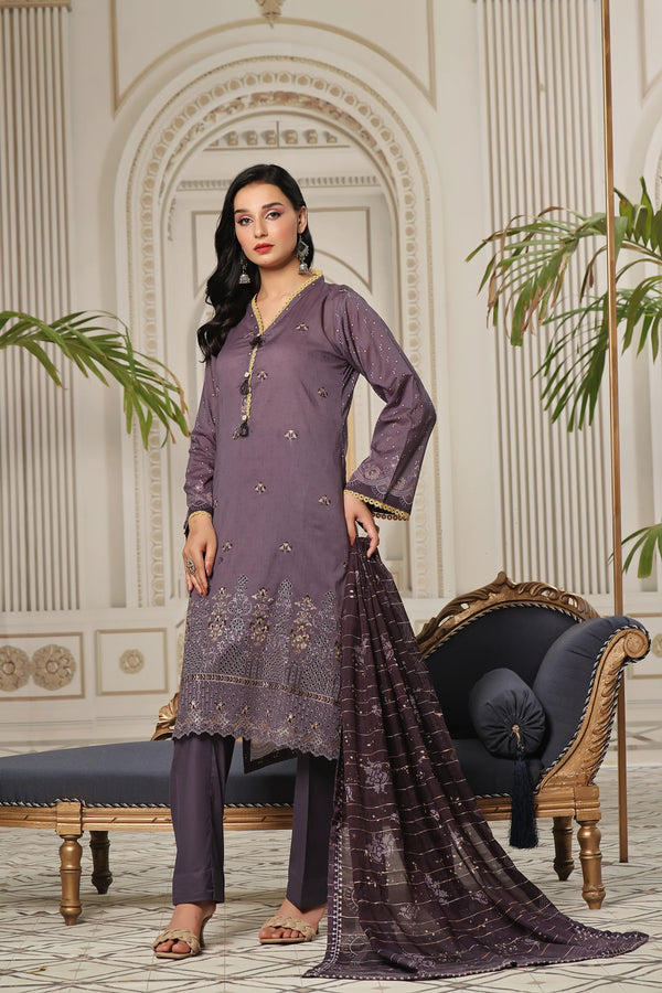 Un Stitched 3 Pcs Embroidered Chikankari Digital Printed Lawn Collection