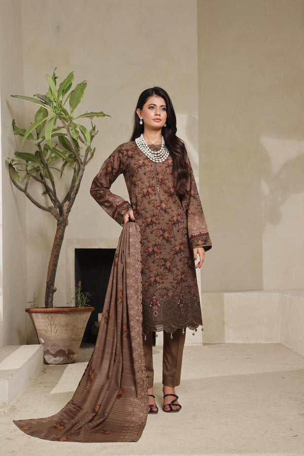 AZALEA – Where Tradition Meets Grace | Unstitched 3-Piece Chiken-Kari Lawn with Boring Work, Stripe Dora, Fancy Zari Lawn Dupatta & Dyed Cambric Trousers