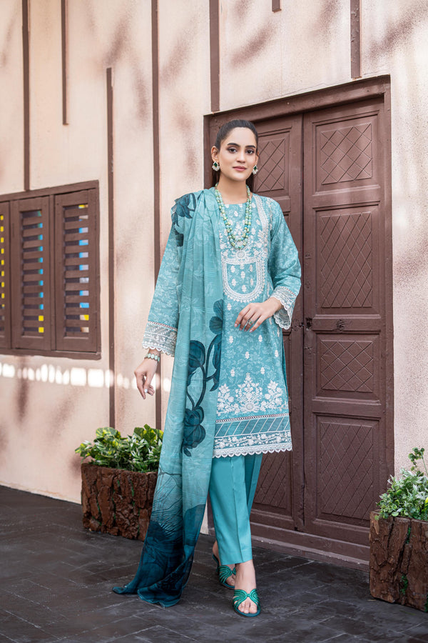 L UMER TEXTILE New Stitched Fancy Embroidered Chikankari Lawn - Fancy Printed Dupatta Collection