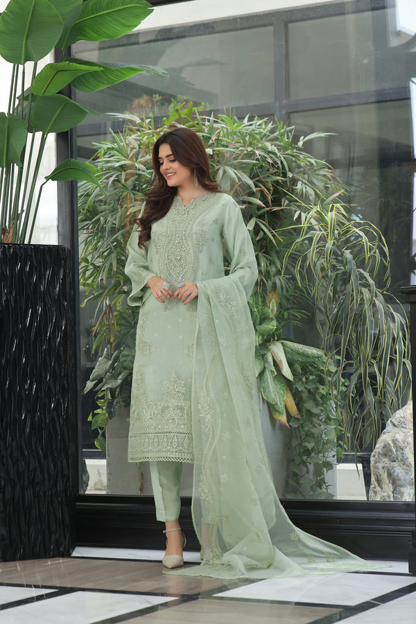NEVA – Stitched 3 Piece Embroidered Luxury Organza Collection