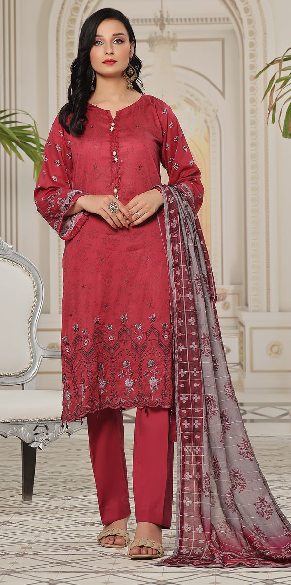 Un Stitched 3 Pcs Embroidered Chikankari Digital Printed Lawn Collection
