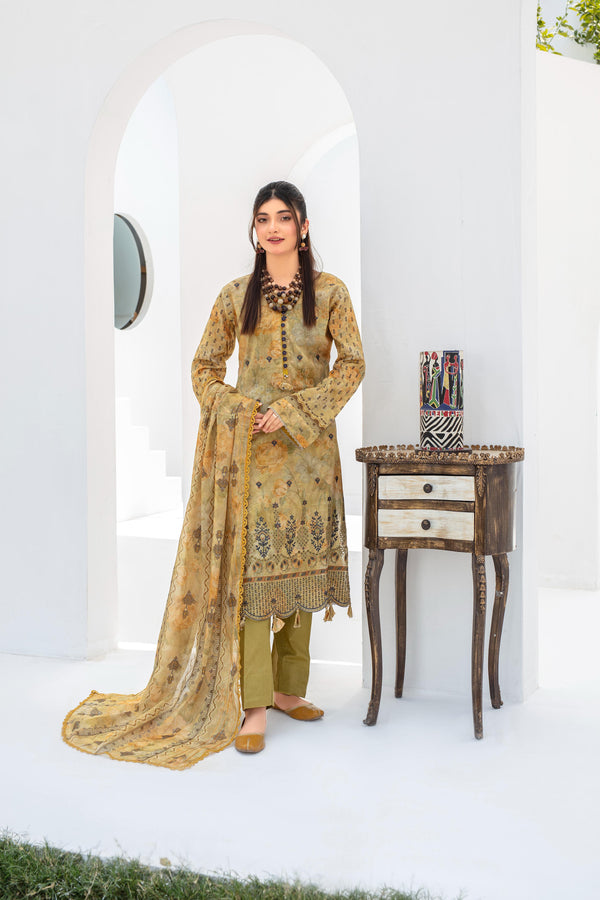 Launching New Un Stitched 3 Pcs Embroidered LaserKari Digital Printed Lawn Collection 2025