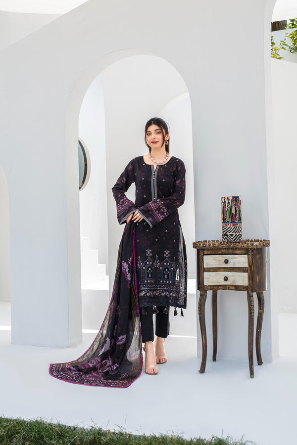 Launching New Un Stitched 3 Pcs Embroidered LaserKari Digital Printed Lawn Collection 2025