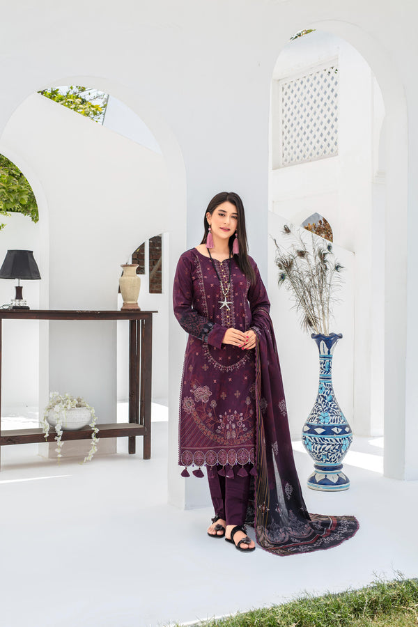 Launching New Un Stitched 3 Pcs Embroidered LaserKari Digital Printed Lawn Collection 2025