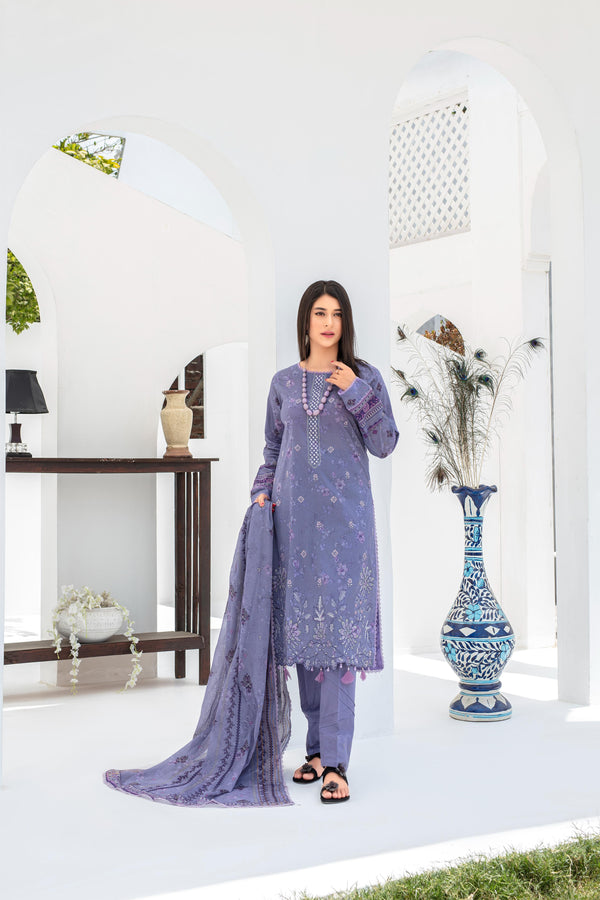 Launching New Un Stitched 3 Pcs Embroidered LaserKari Digital Printed Lawn Collection 2025