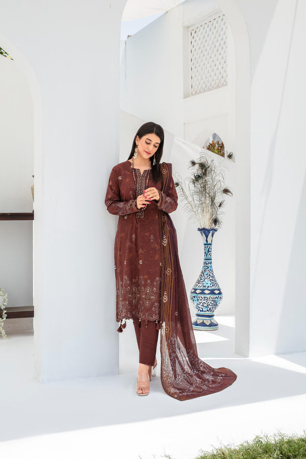 Launching New Un Stitched 3 Pcs Embroidered LaserKari Digital Printed Lawn Collection 2025