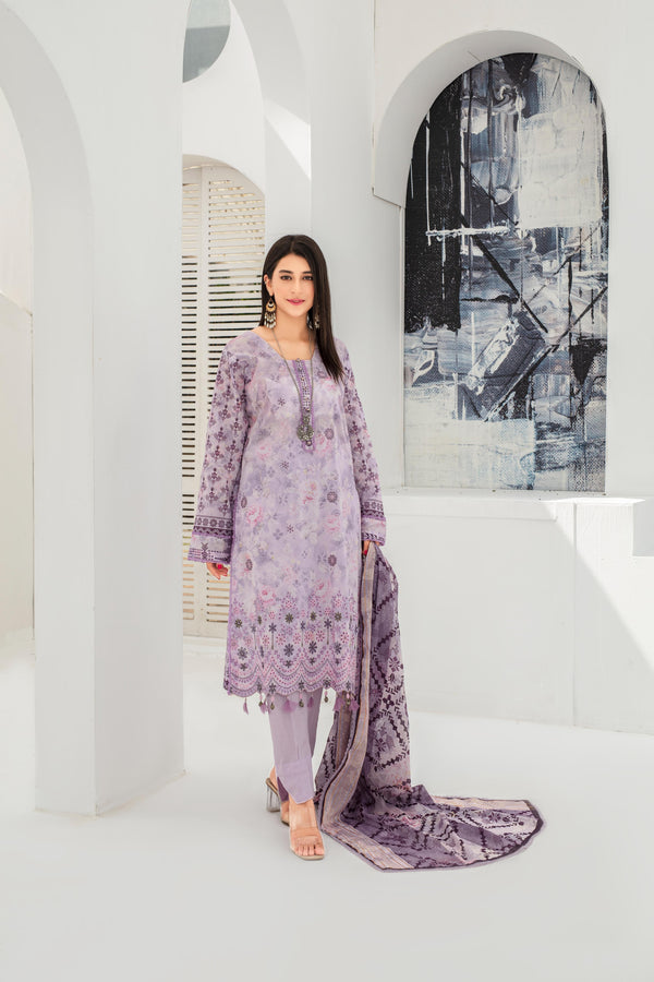 Launching New Un Stitched 3 Pcs Embroidered LaserKari Digital Printed Lawn Collection 2025