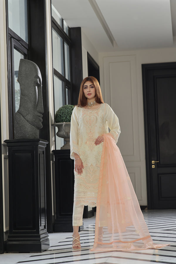 NEVA – Stitched 3 Piece Embroidered Luxury Organza Collection