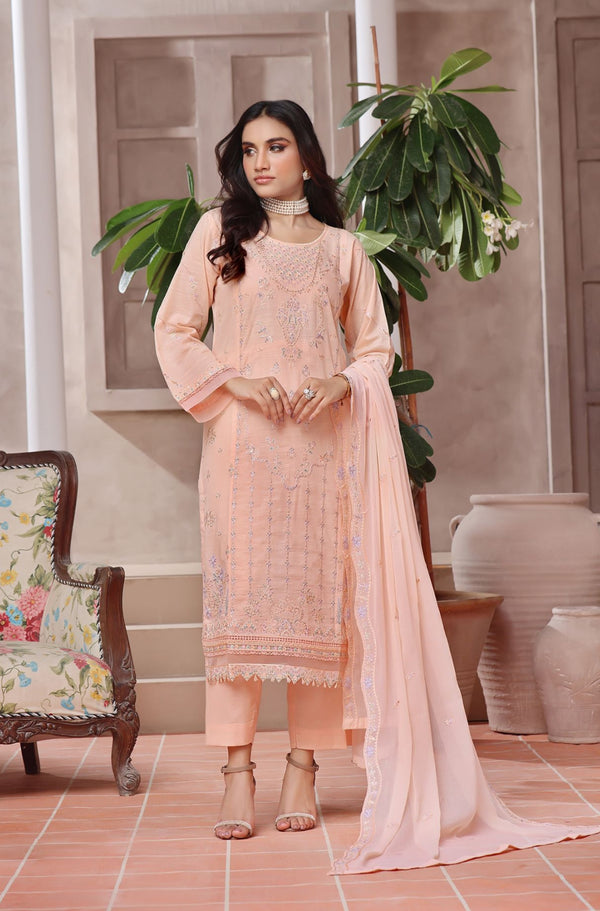 Stitched Fancy Embroidered Chikankari Lawn