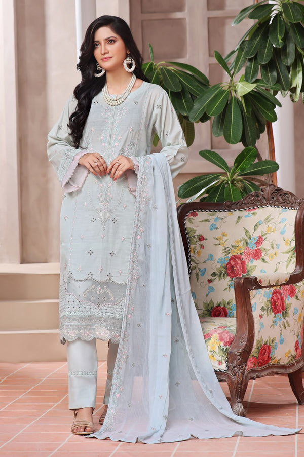 Stitched Fancy Embroidered Chikankari Lawn