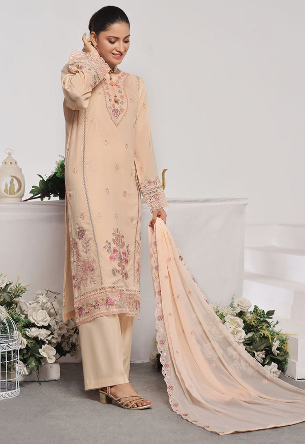 Stitched Fancy Embroidered Chikankari Lawn