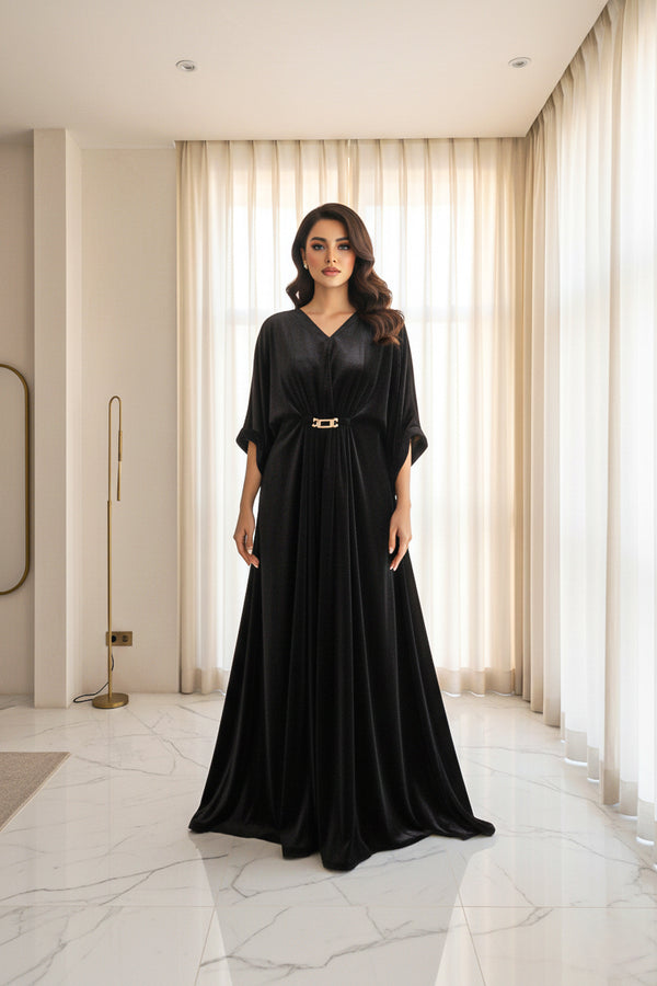 VELORIA - Velvet Kaftan (Onyx Black)