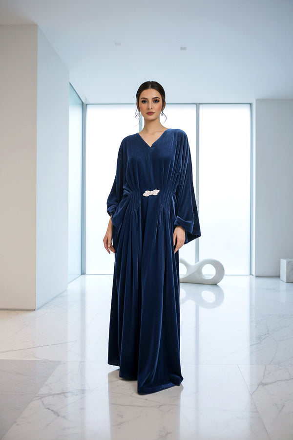 VELORIA - Velvet Kaftan (Nocturne Blue)