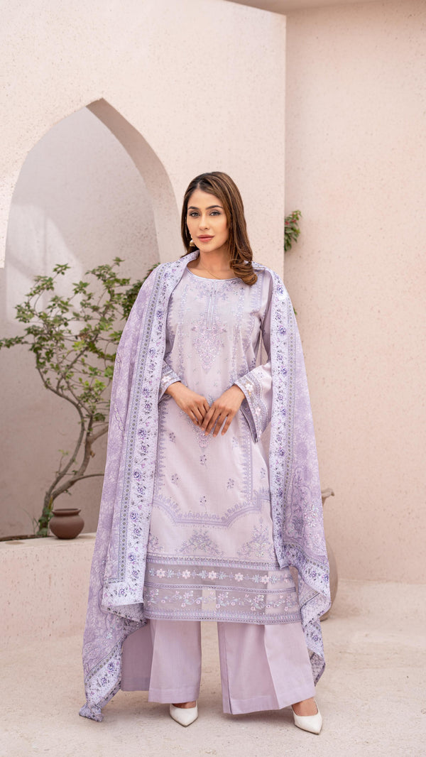 Launching New Un-Stitched  3 Pcs Premium Embroidered Chicken-Kari Jacquard Lawn Collection