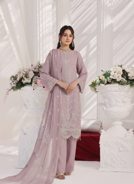 BATUL - Embroidered Chiffon (Dusty Mauve)