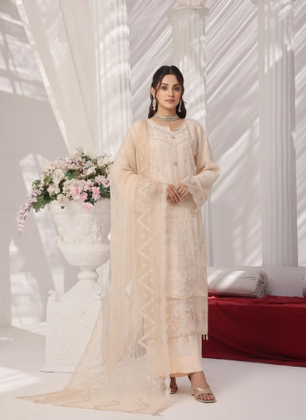 BATUL - Embroidered Chiffon (Butter Cream)
