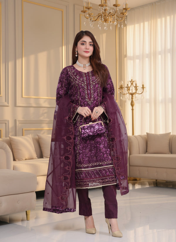 HALEEMA Organza (Dk Maroon)