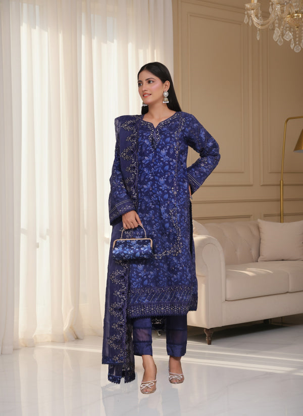 HALEEMA Organza (Dk Bluish Purple)