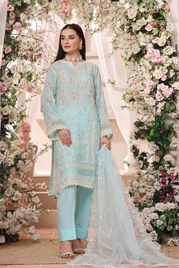 Stitched Fancy Embroidered Chikankari Lawn