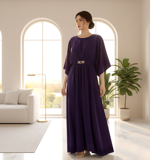 VELORIA - Velvet Kaftan (Twilight Plum)