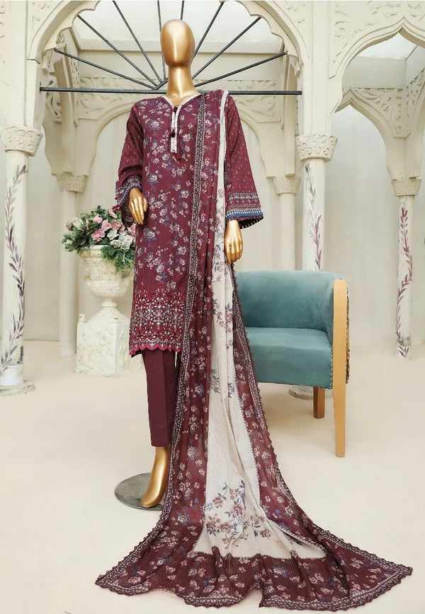 Unstitched 3 Piece Chikankari Embroidered  Doriya Lawn Collection