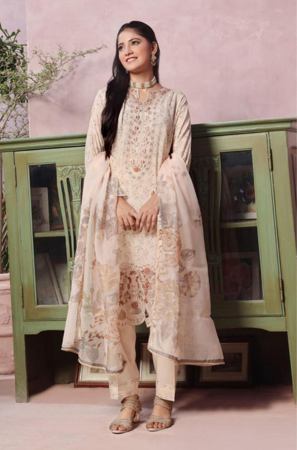 Stitched Fancy Embroidered Chikankari Lawn