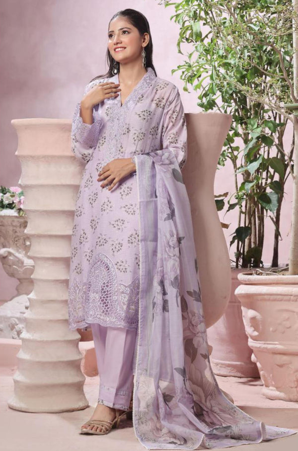Stitched Fancy Embroidered Chikankari Lawn