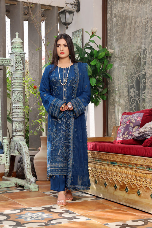 Semi Stitched 3 Pcs Embroidered Luxury Chiffon Collection